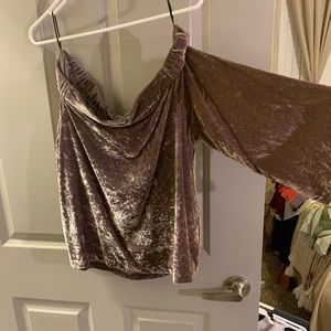Calvin Klein off the shoulder velvet top